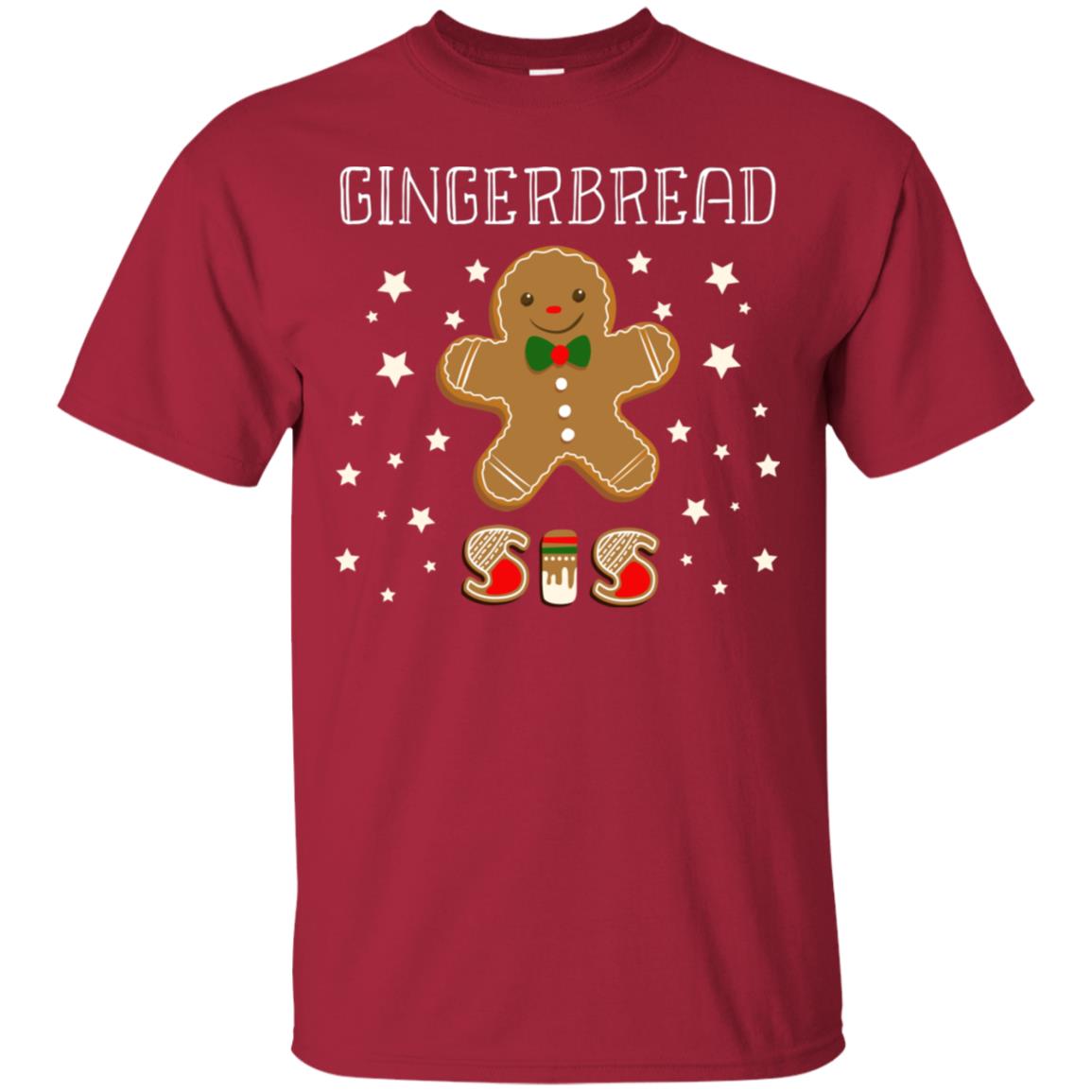 Gingerbread Sister X-mas Gift Family Shirt For Girls Cardinal