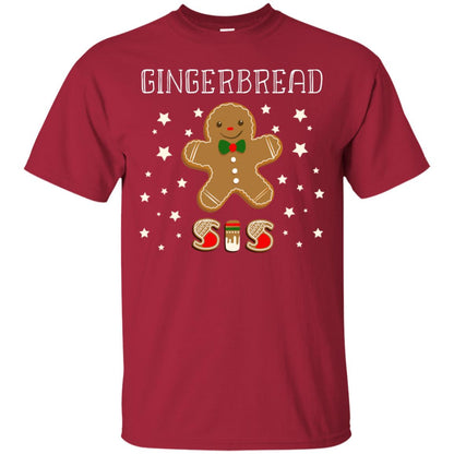 Gingerbread Sister X-mas Gift Family Shirt For Girls Cardinal
