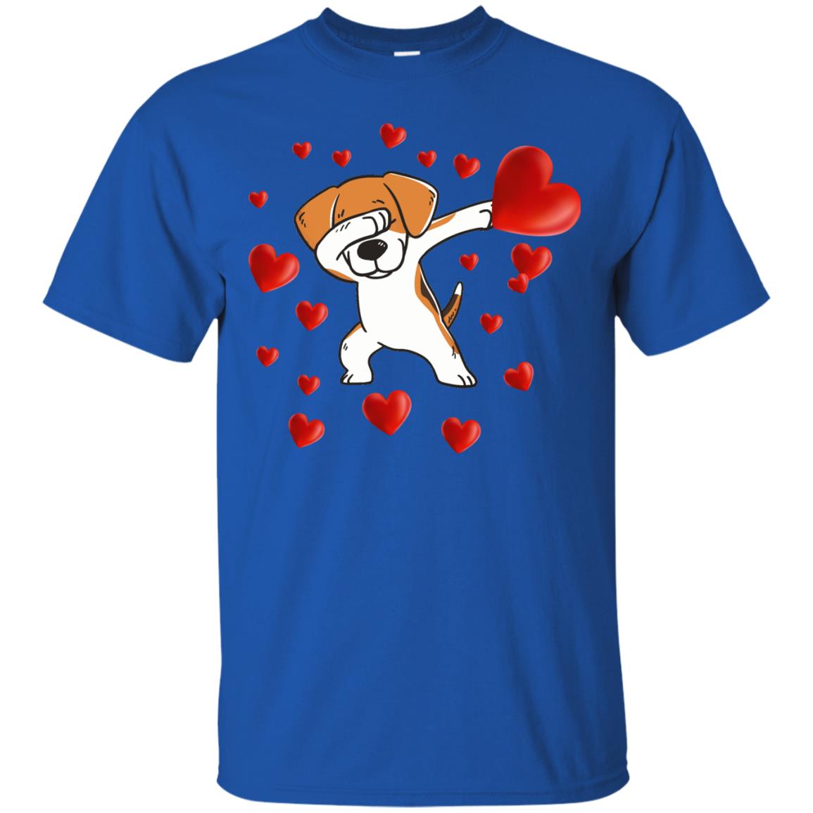 Valentines Day T-shirt Dabbing Dog Royal