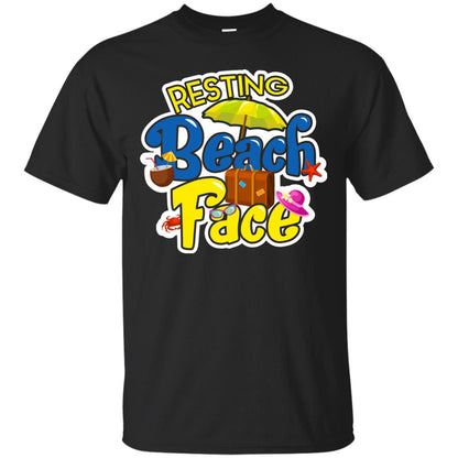 Resting Beach Face Summer Holiday T-shirt Black