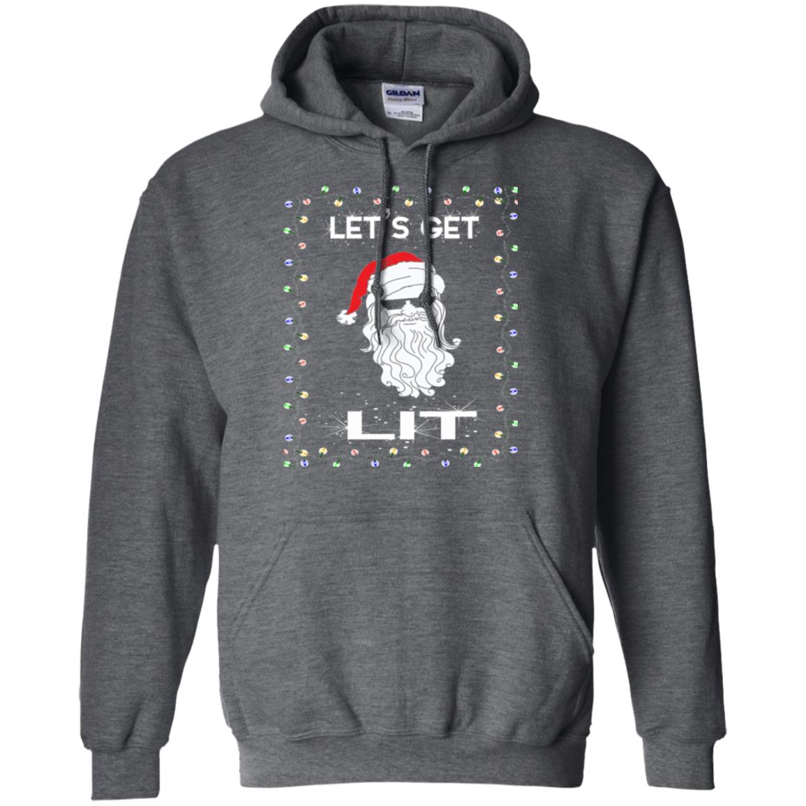 Christmas T-shirt Let_s Get Lit Dark Heather
