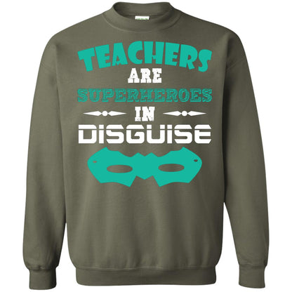 Teachers Are Superheroes In Disguise Movie Lover T-shirt Military Green