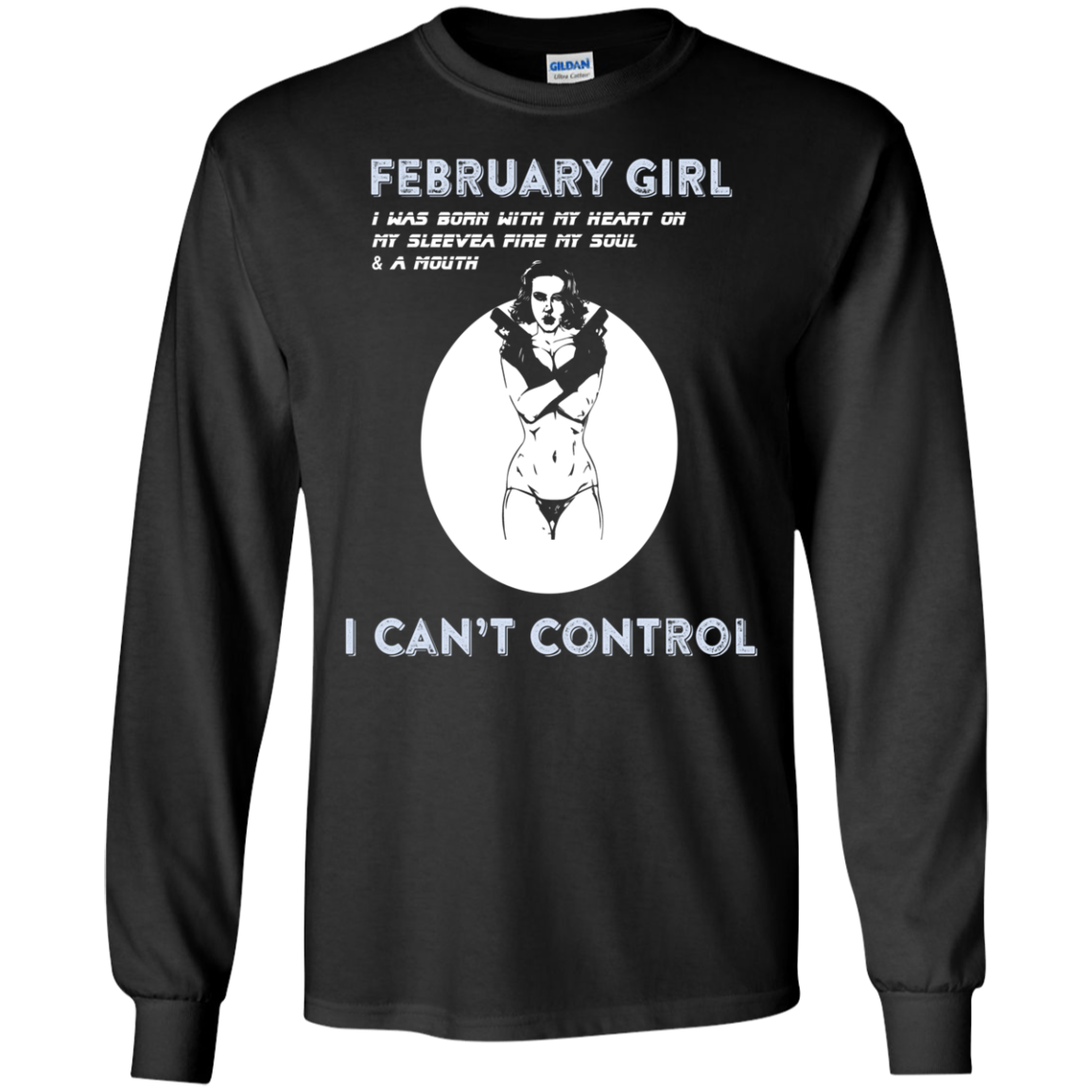 February Girl I Was Born With My Heart T-shirt Black