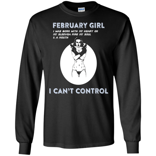 February Girl I Was Born With My Heart T-shirt Black