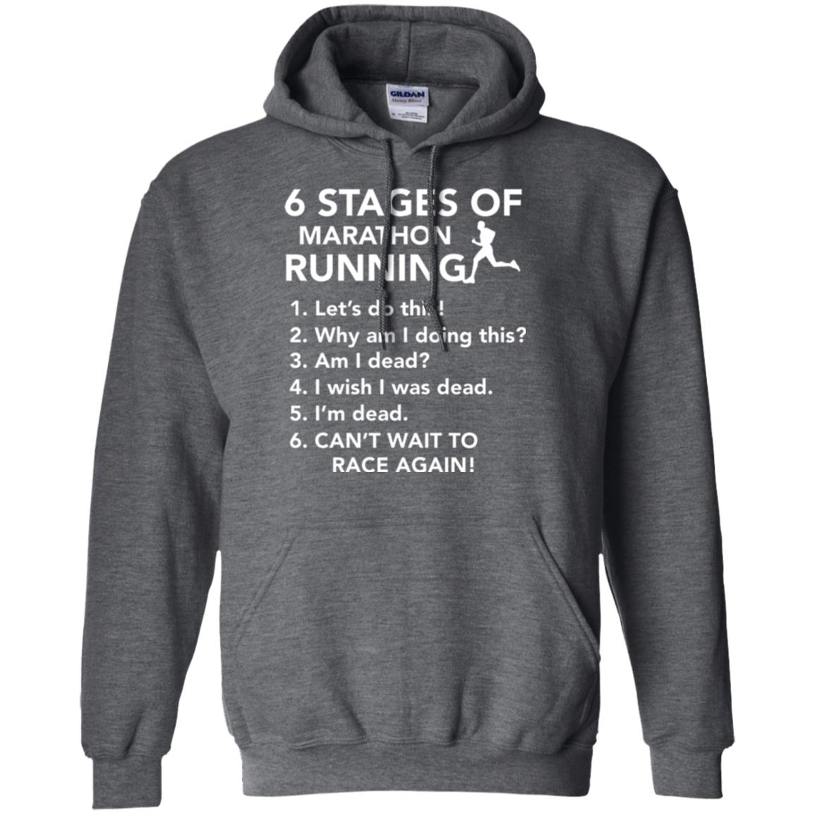 Runner T-shirt 6 Stages Of Marathon Running Dark Heather