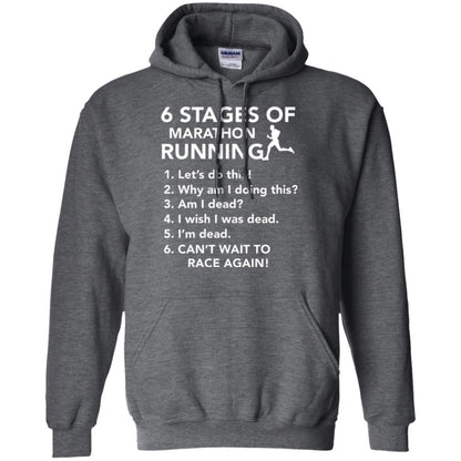 Runner T-shirt 6 Stages Of Marathon Running Dark Heather