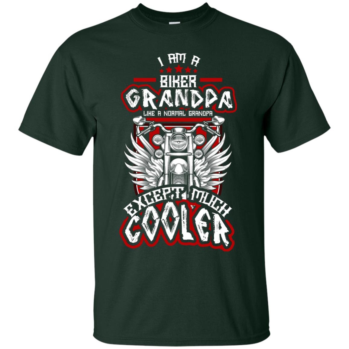 I Am A Biker Grandpa Like A Normal Grandpa Bike T-shirt For Papa Forest