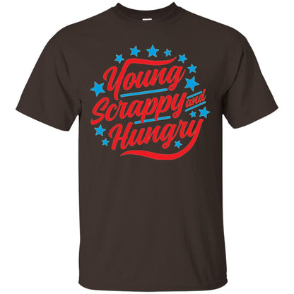 Hamilton T-shirt Young Scrappy And Hungry Dark Chocolate