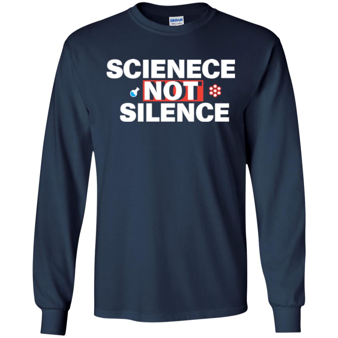 Scientist T-shirt Scienece Not Silence Navy