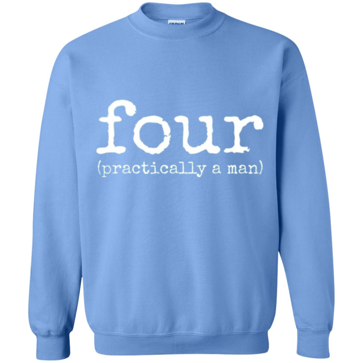 4th Birthday T-shirt Your Practically A Man T-shirt Carolina Blue