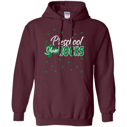Preschool Shamrocks St. Patrick_s Day School T-shirt Maroon