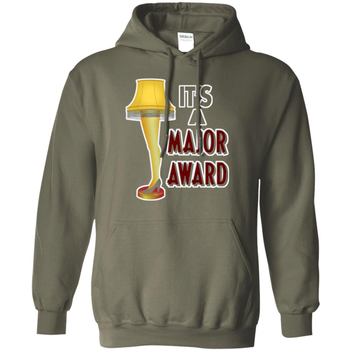 Christmas T-shirt It_s A Major Award Leg Lamp Military Green