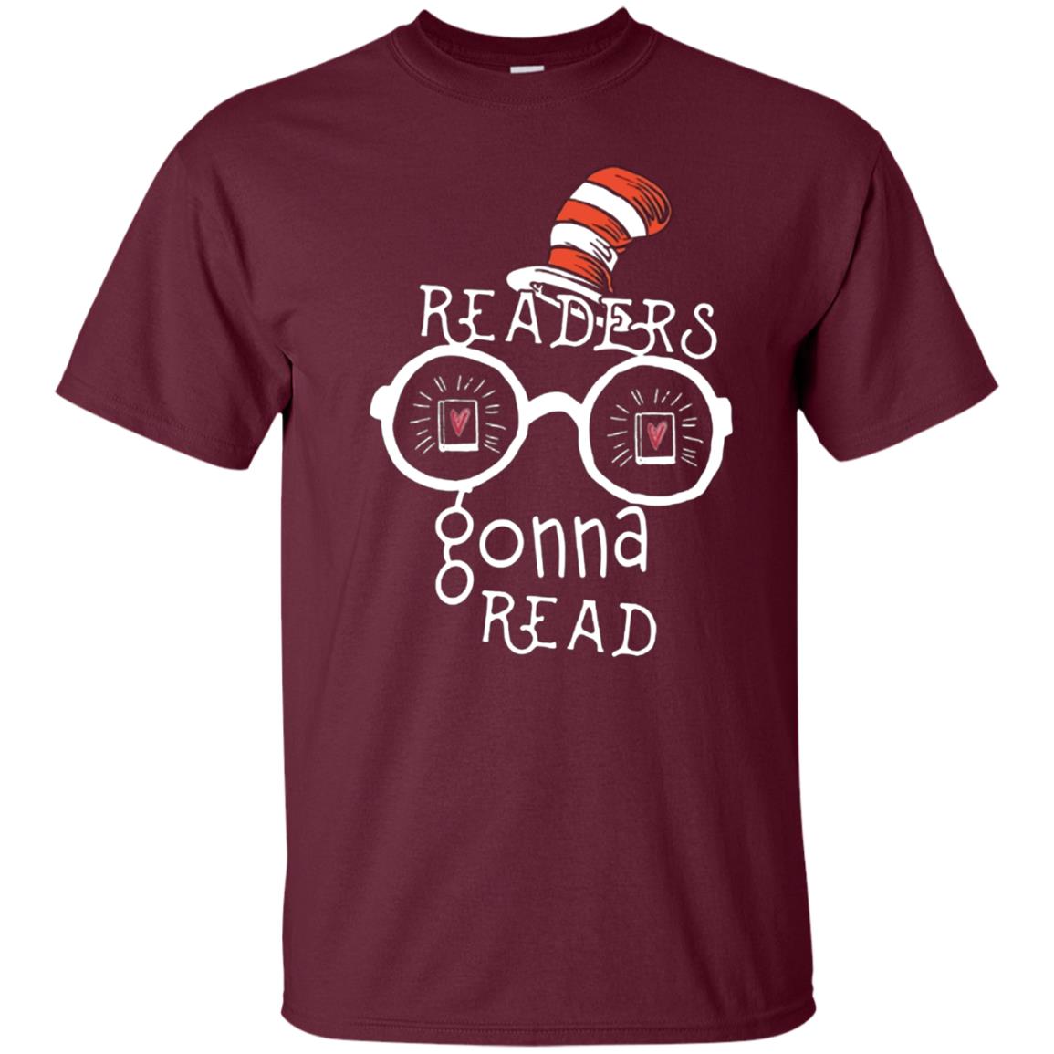 Readers Gonna Read Bookworm T-shirt Maroon