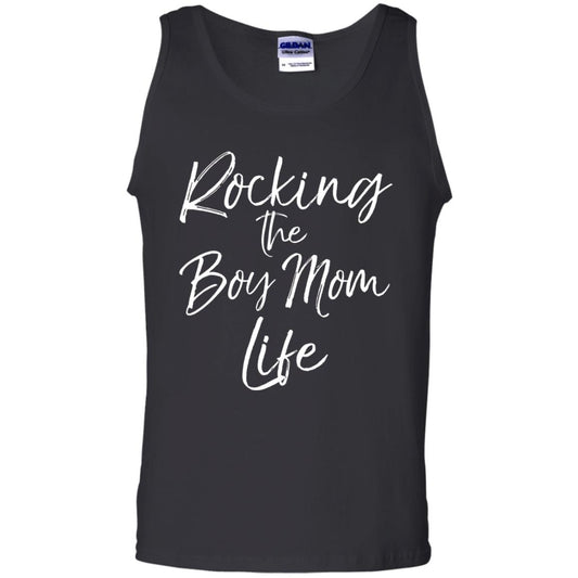 Rocking The Boy Mom Life Fun Cute Mommy T-shirt Black