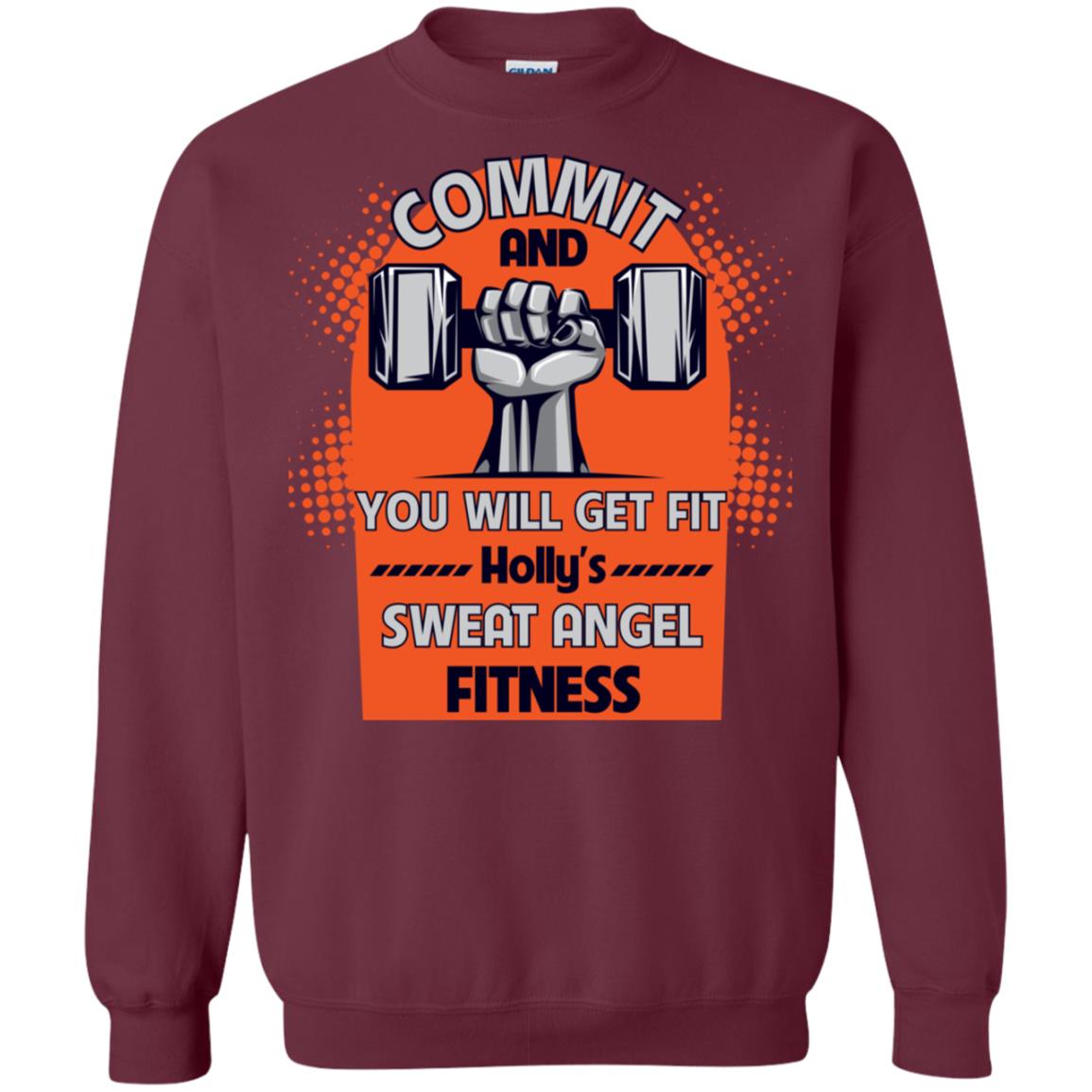 Commit And You Will Get Fit Holly's Sweat Angle Fitness Shirt Maroon