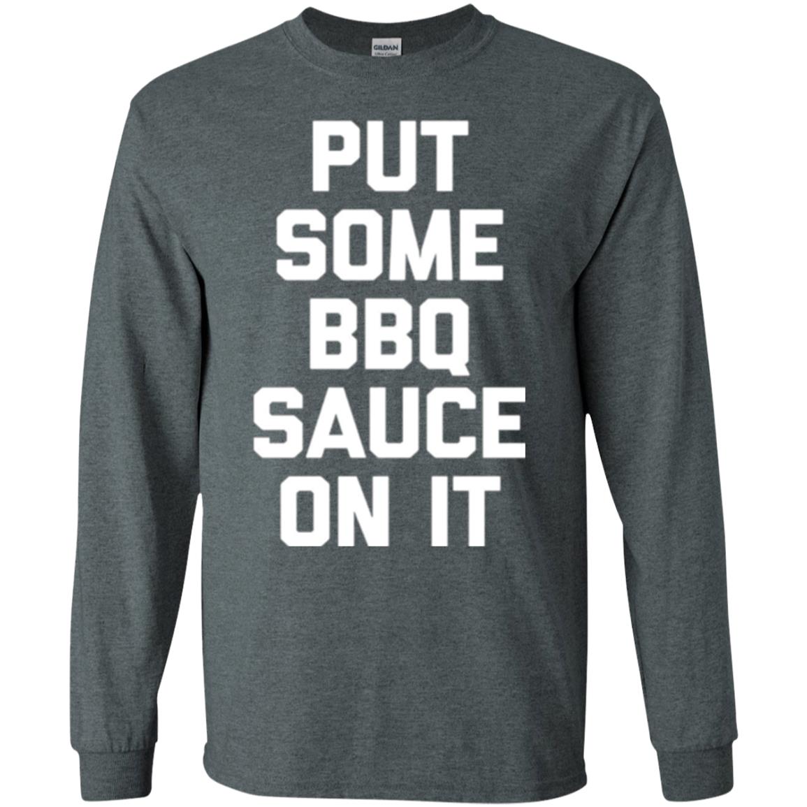 Barbecue Lovers T-shirt Put Some Bbq Sauce On It Dark Heather