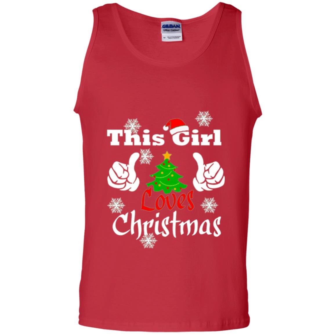 Funny Christmas This Girl Loves Christmas T-shirt Red