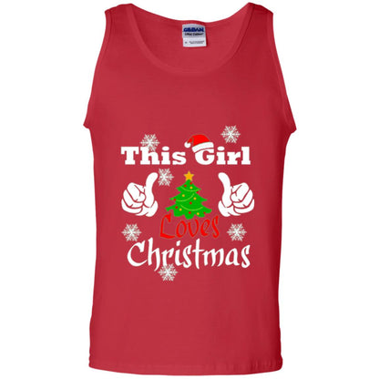 Funny Christmas This Girl Loves Christmas T-shirt Red