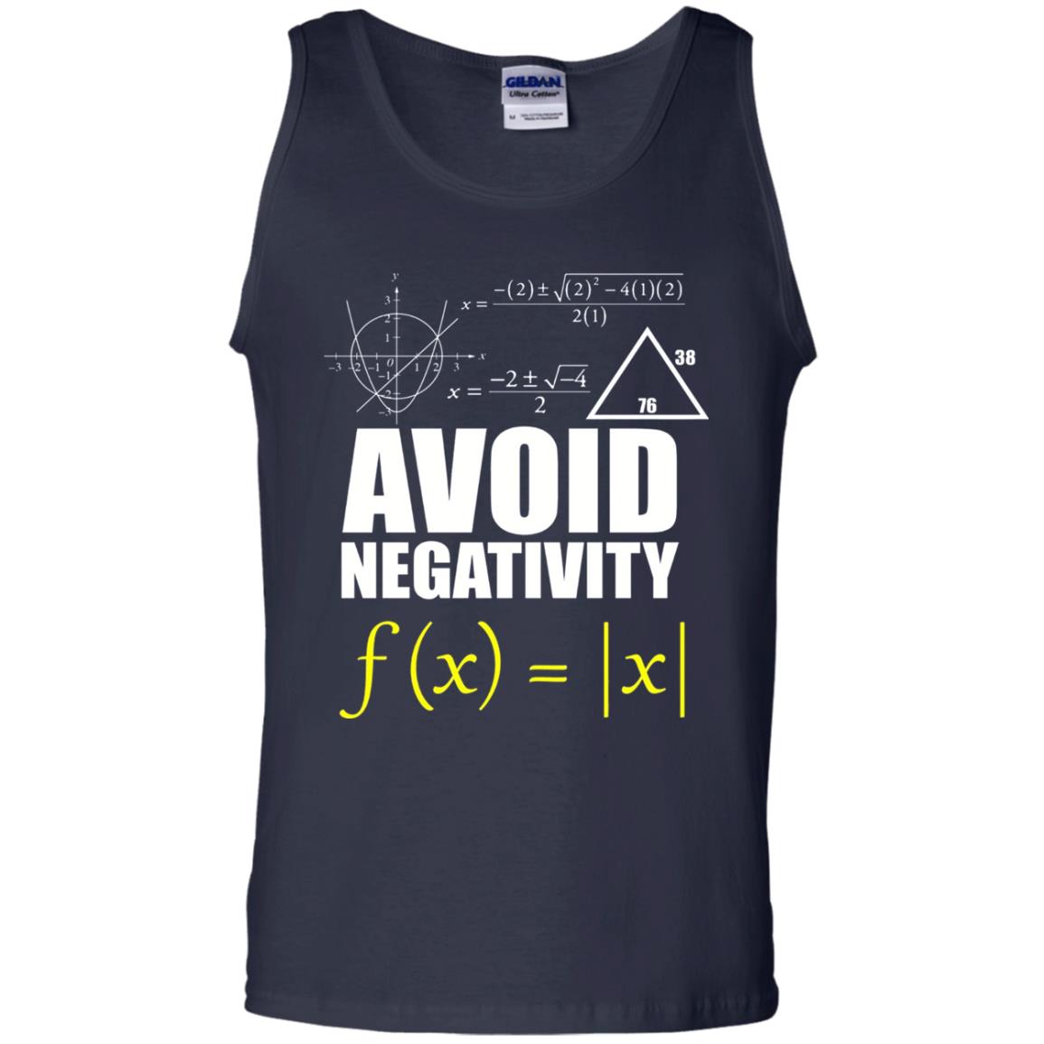 Avoid Negativity Math Teacher T-shirt Navy