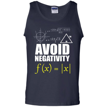 Avoid Negativity Math Teacher T-shirt Navy