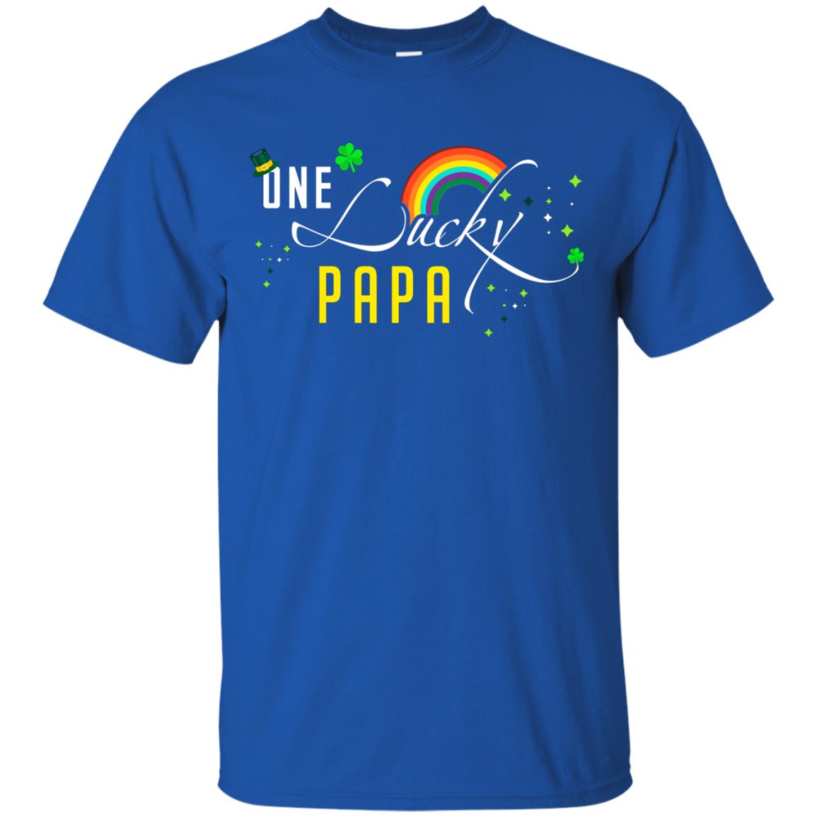 One Lucky Papa St. Patrick_s Day T-shirt Royal