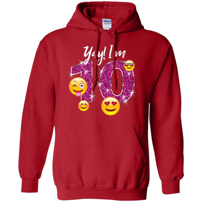 Funny Emoji Birthday 10th Birthday T-shirt Red