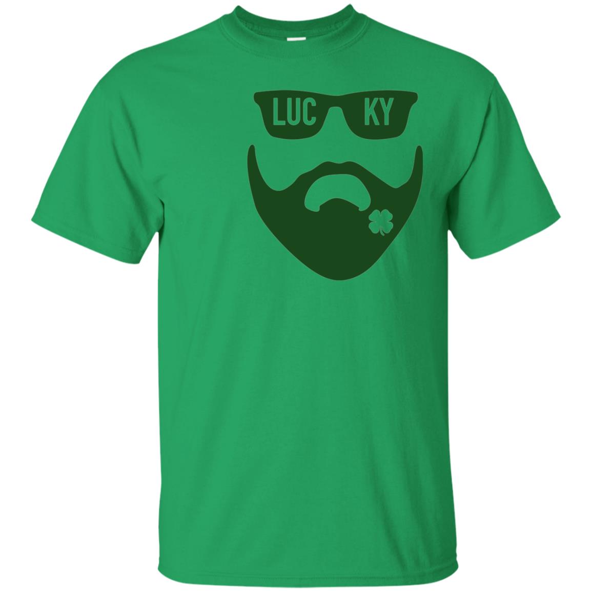 Green Bearded Clover Lucky Charm St. Patrick_s Day T-shirt Irish Green