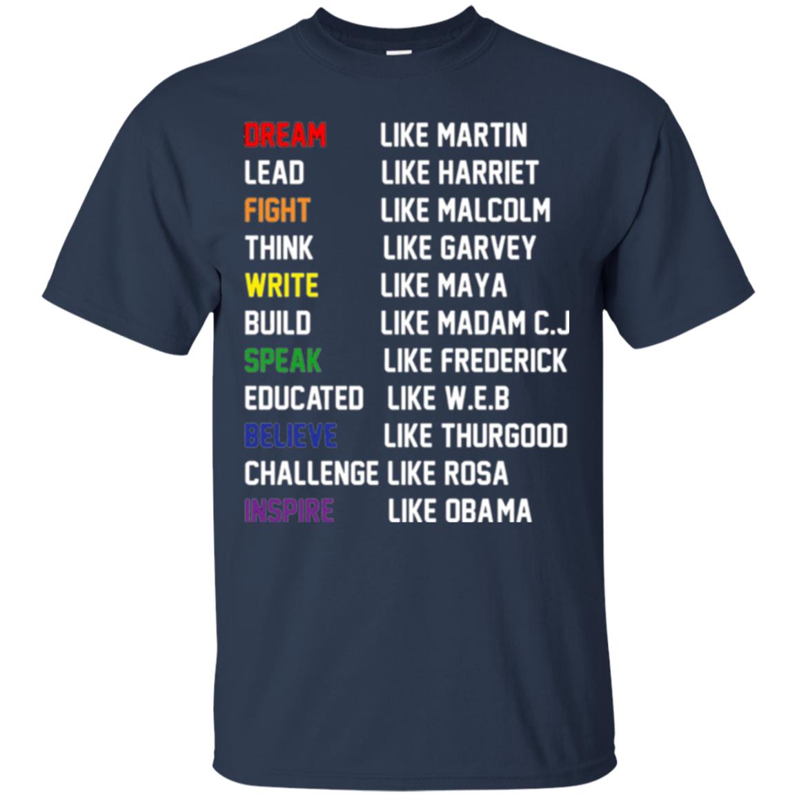 Dream Like Martin Inspire Like Obama T-shirt Navy