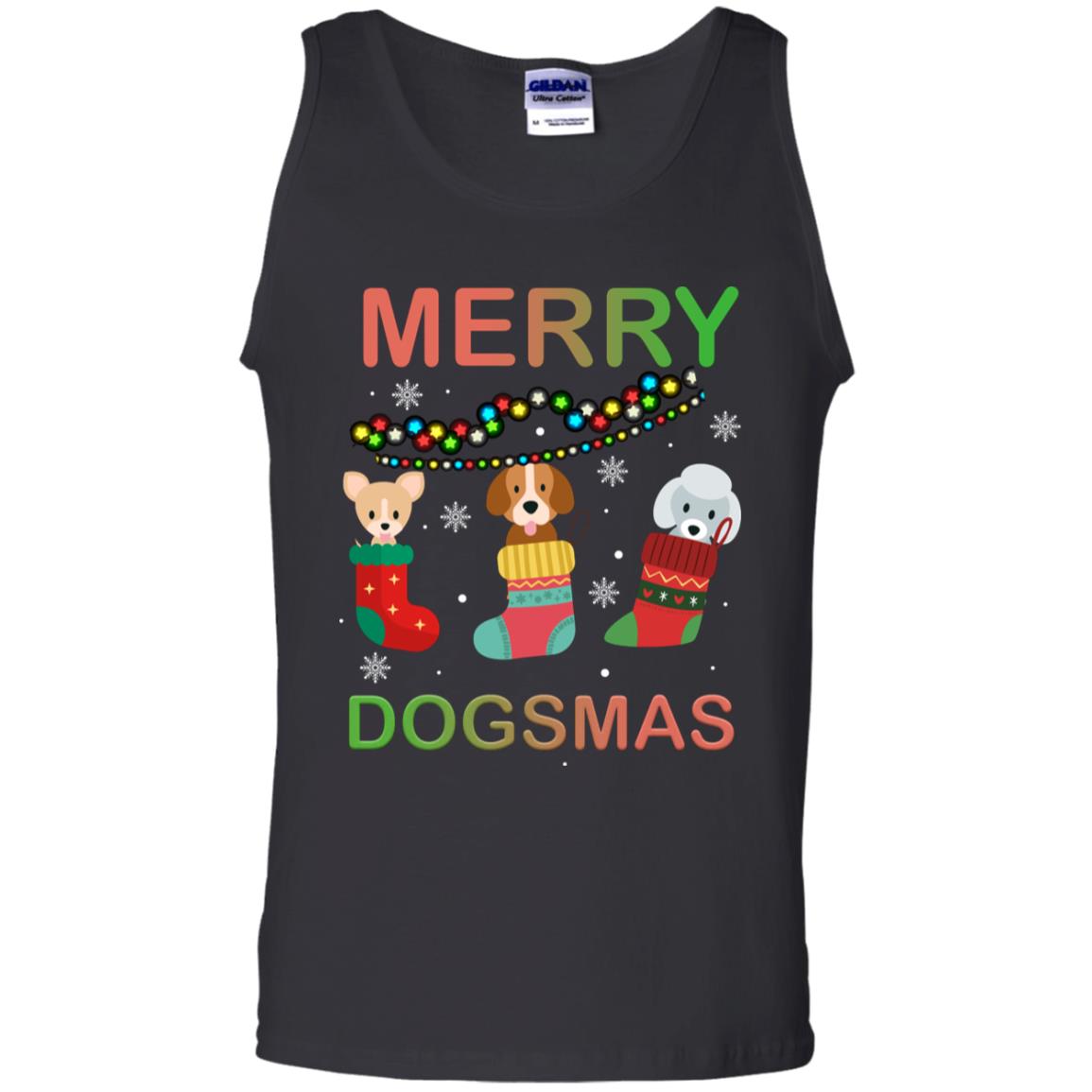 Merry Dogsmas X-mas Gift Shirt For Dogs Lovers Black
