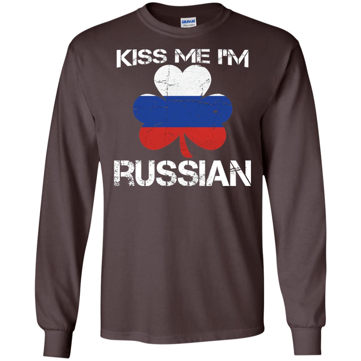 Kiss Me Russian Distressed St. Patrick_s Day 2018 T-shirt Dark Chocolate