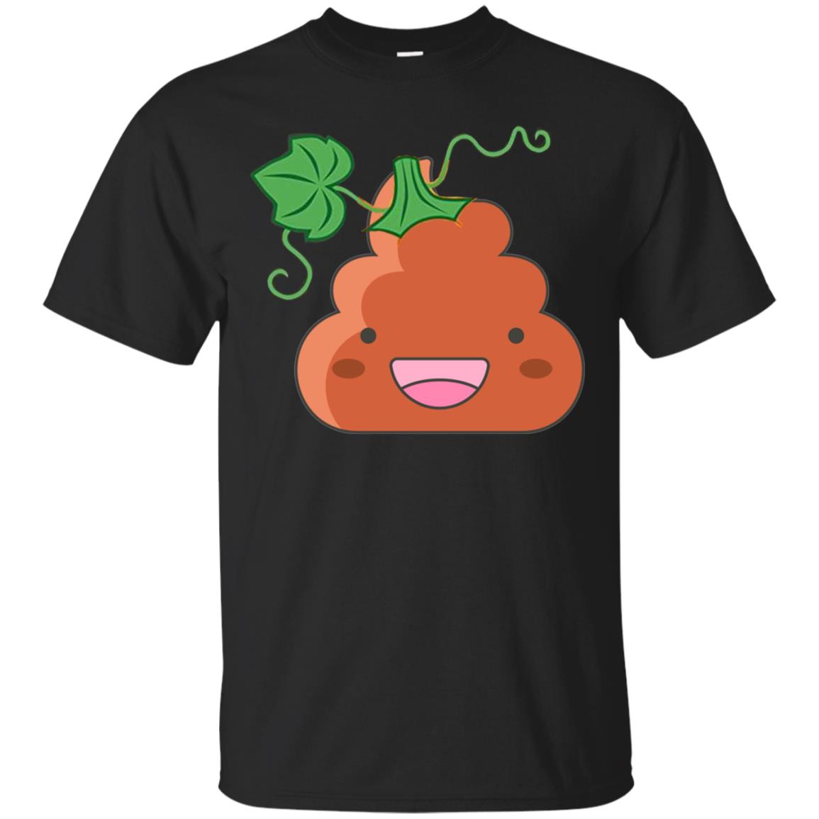 Poop Emoji Pumpkin Funny Halloween T-shirt Black