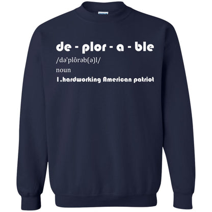 Patriot T-shirt De-plor-a-ble Definition Navy