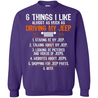 Funny Off Road Driving T-shirt 6 Things I Like Almost As Much As Purple