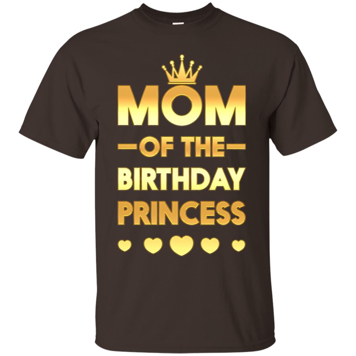 Mom Of The Birthday Princess Family T-shirt Dark Chocolate