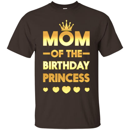 Mom Of The Birthday Princess Family T-shirt Dark Chocolate