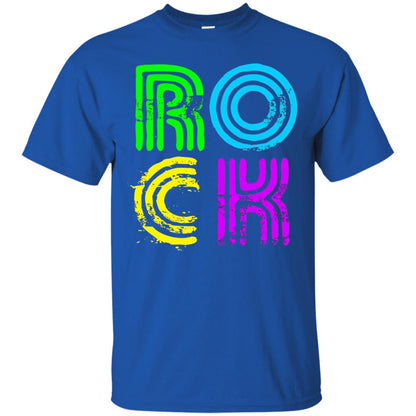 Bright Neon Colours Rock 80_s Retro Theme T-shirt Royal