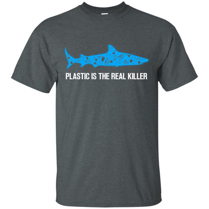 Plastic Is The Real Killer Save Ocean Shark Shirt Dark Heather