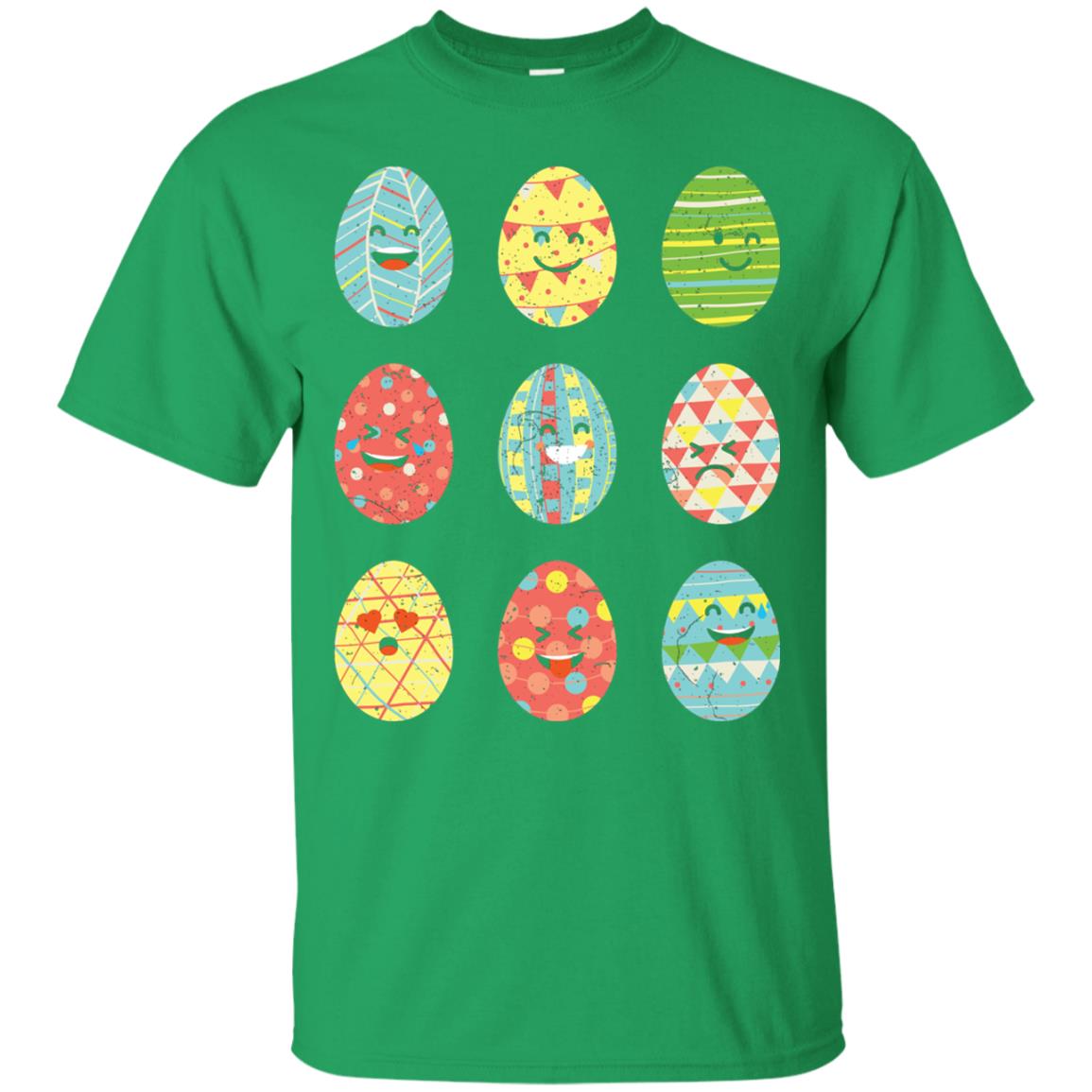 Happy Egg Emoji Easter Sunday Egg Hunt T-shirt Irish Green