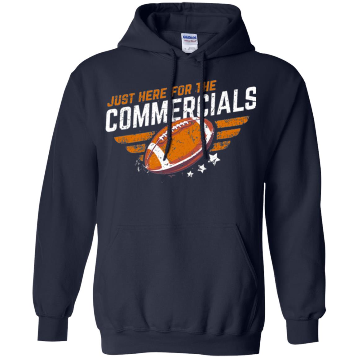 Football Lover T-shirt Just Here For The Commercials Navy