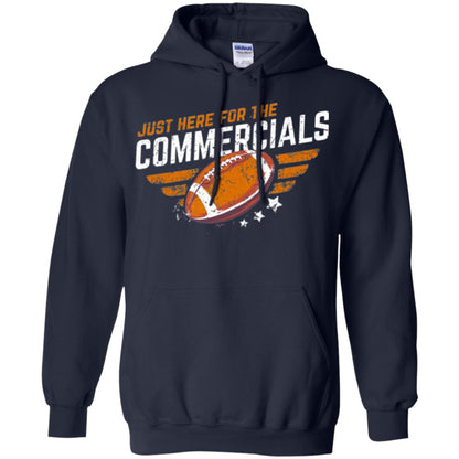 Football Lover T-shirt Just Here For The Commercials Navy
