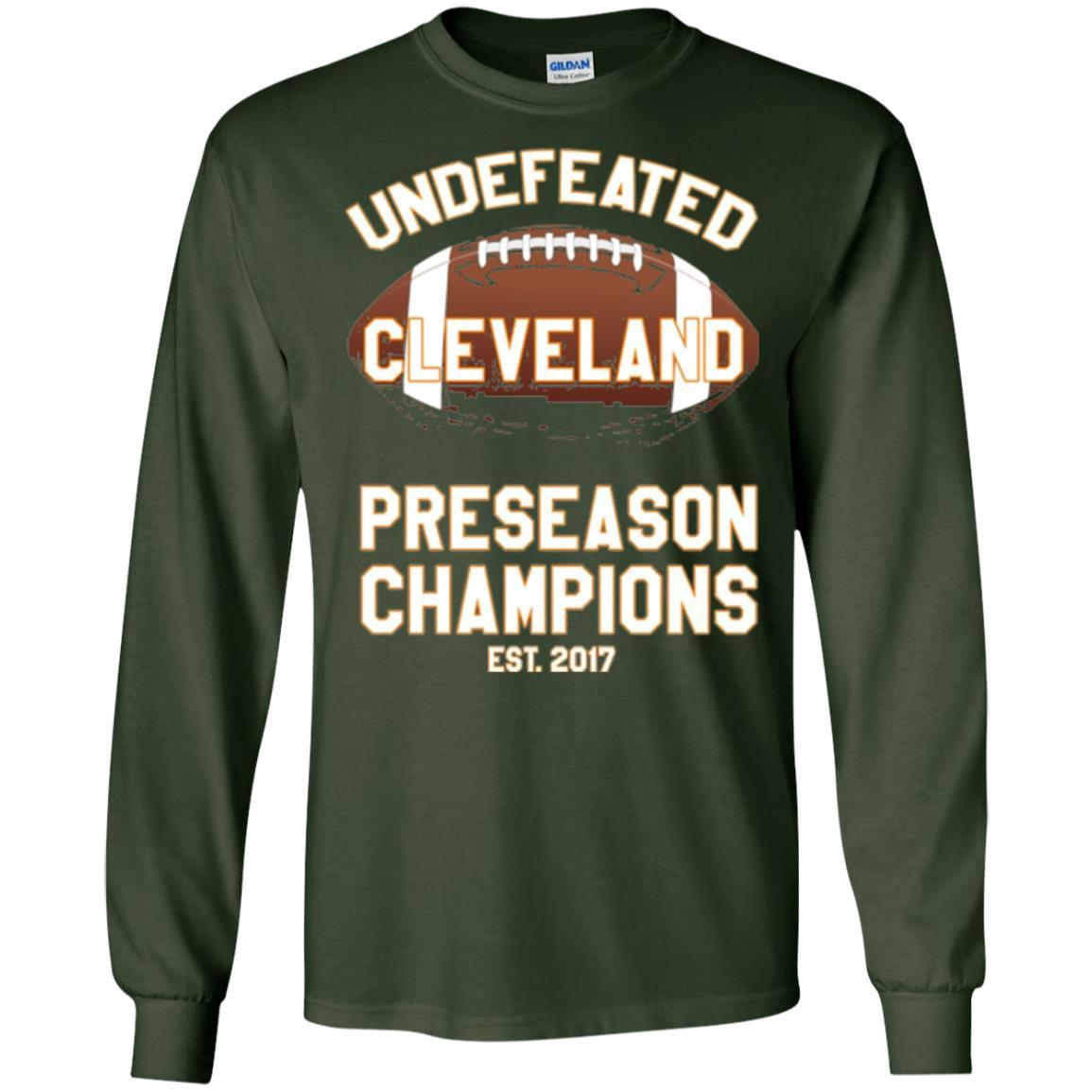 Football T-shirt Cleveland Football Undefeated Preseason Champion Forest Green