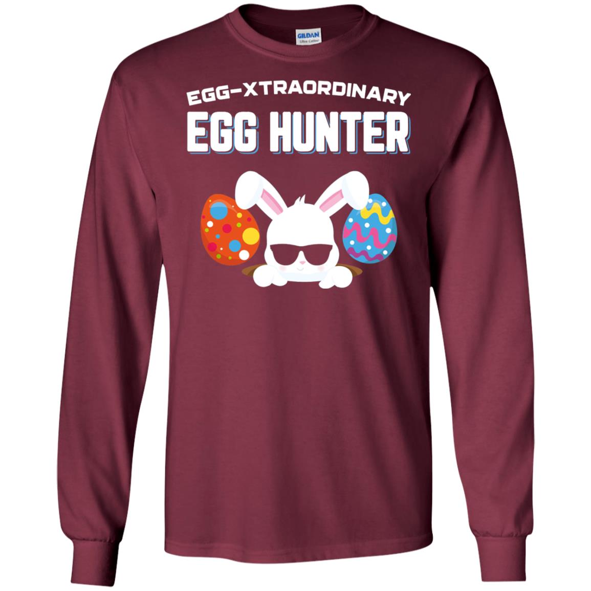 Egg-xtraordinary Egg Hunter Easter Shirt Maroon