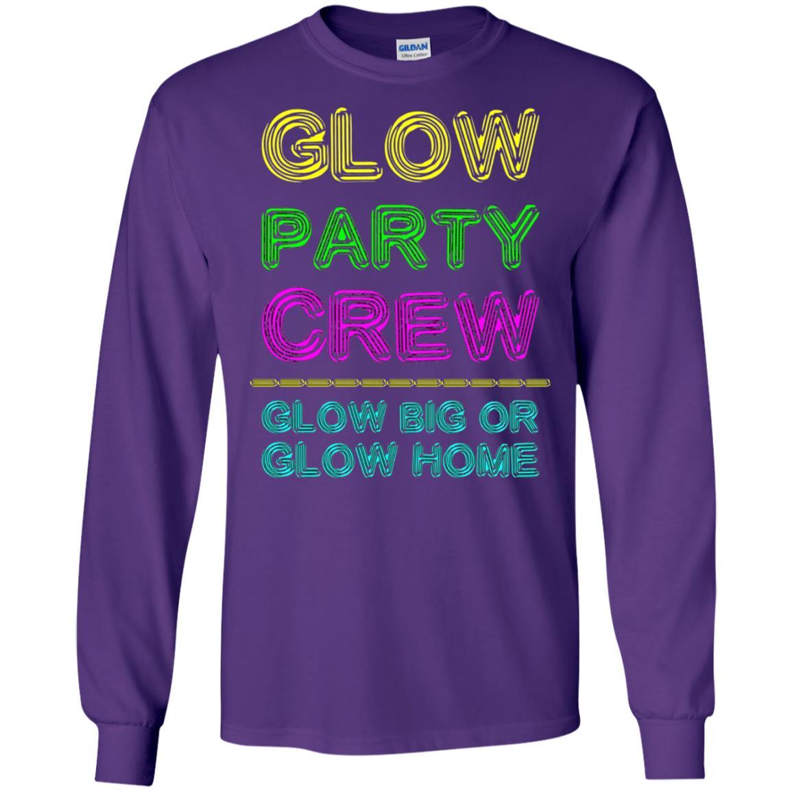 Funny Party T-shirt Glow Party Crew Purple