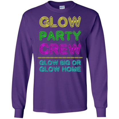 Funny Party T-shirt Glow Party Crew Purple