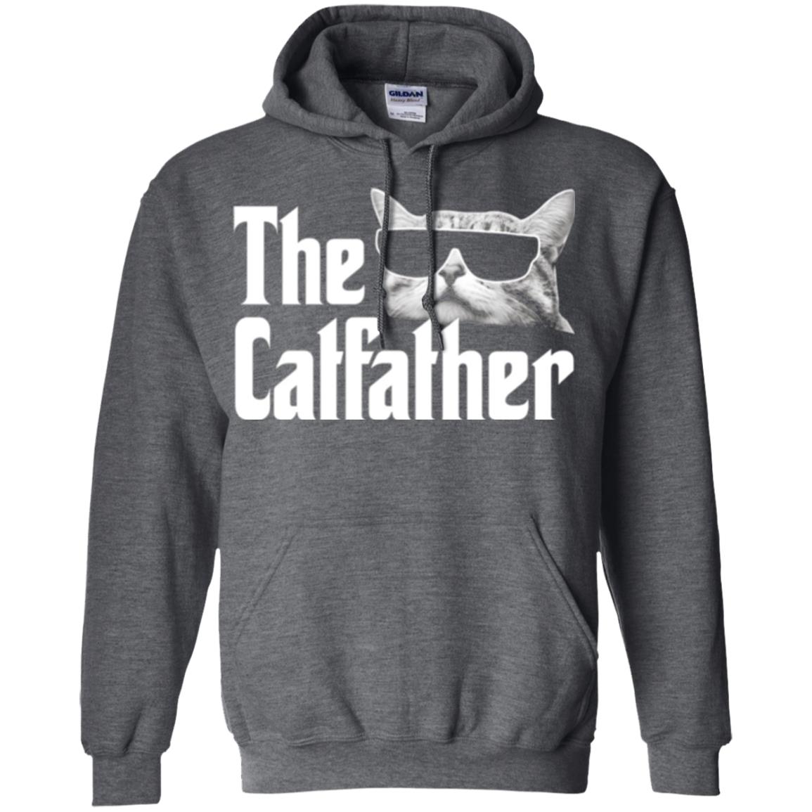 Funny Gift Shirt For Cat Daddy The Catfather T-shirt Dark Heather