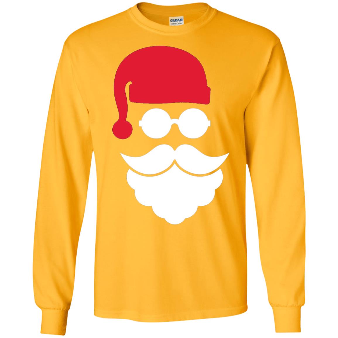Christmas Shirt Santa Claus Face Gold