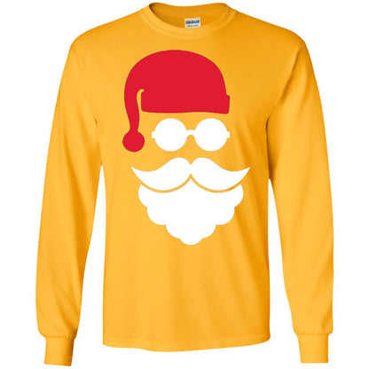 Christmas Shirt Santa Claus Face Gold