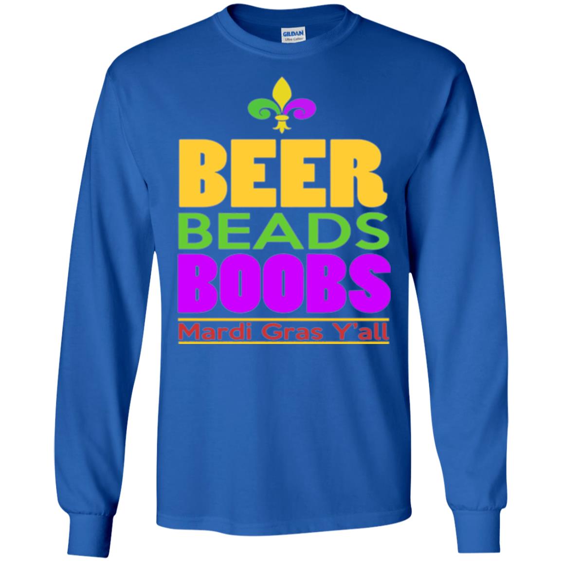 Funny Mardi Gras T-shirt Beer Beads Boobs Mardi Gras Y_all Royal