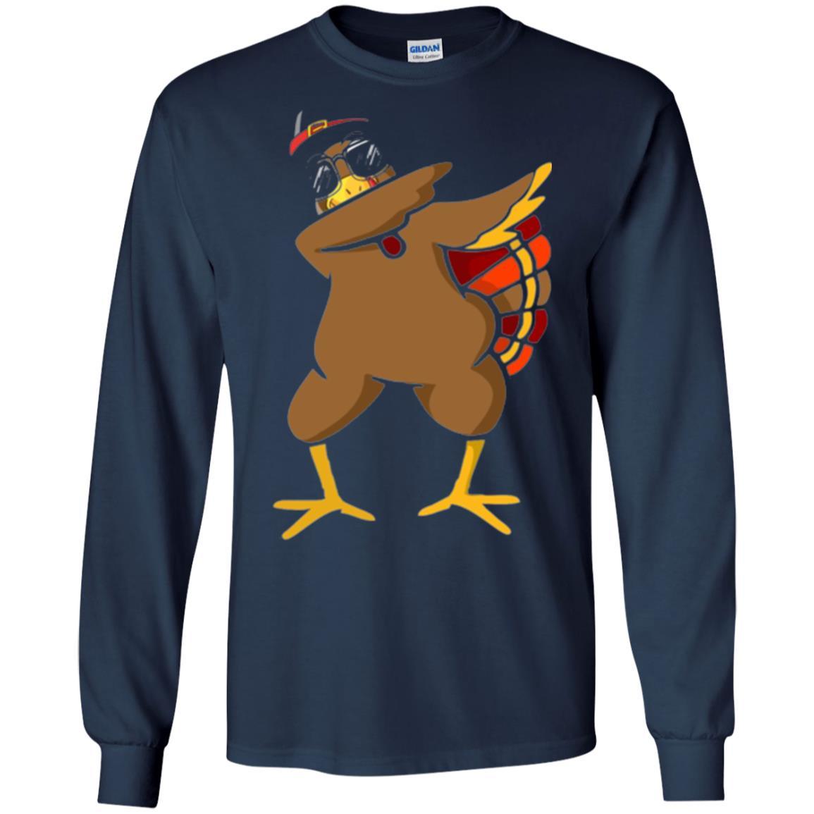 Thanksgiving T-shirt Dabbing Turkey Navy
