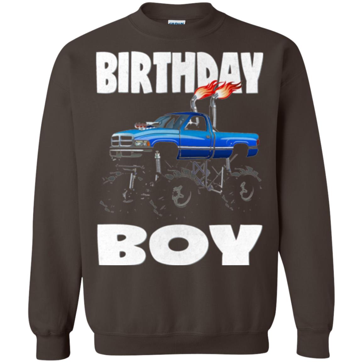 Monster Truck T-shirt Birthday Boy Vintage Dark Chocolate